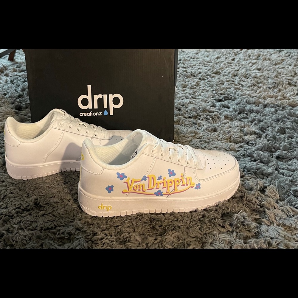 Drip Creationz Shoes With Von Dippin on the side. These shoes are 6 Youth